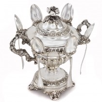 Garnitură neo-rococo din argint pentru servirea dulcețurilor și a caviarului | atelier napoletan - cca. 1860 - 1872