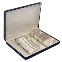 Serviciu de 12 lingurițe din argint în cutie de prezentare | atelier Zaramella Argenti