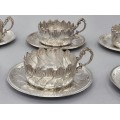 Serviciu rococo pentru servirea cafelei din argint și porțelan bavarez | Italia cca.1880 - 1930