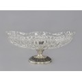  Fructieră tazza din cristal cu sprijin din argint masiv  | Italia cca. 1945 - 1955