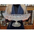  Fructieră tazza din cristal cu sprijin din argint masiv  | Italia cca. 1945 - 1955