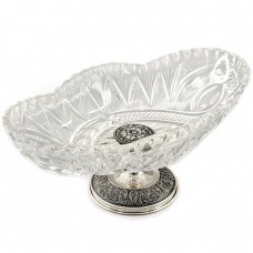 Fructieră tazza din cristal cu sprijin din argint masiv  | Italia cca. 1945 - 1955  Fructieră tazza din cristal cu sprijin din argint masiv  | Italia cca. 1945 - 1955