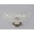  Fructieră tazza din cristal cu sprijin din argint masiv  | Italia cca. 1945 - 1955