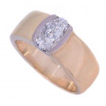 Inel din aur galben 14k și aur alb 18k decorat cu un spectaculos diamant natural 1 CT VVS2 