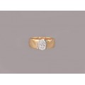 Inel din aur galben 14k și aur alb 18k decorat cu un spectaculos diamant natural 1 CT VVS2 