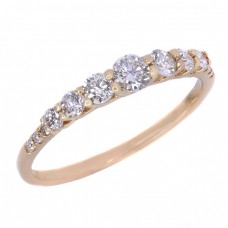Rafinat inel de logodnă din aur galben 18k decorat cu diamante naturale 0.55 CT Rafinat inel de logodnă din aur galben 18k decorat cu diamante naturale 0.55 CT