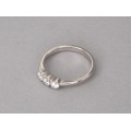 Inel de logodnă Trilogy din aur alb 18k decorat cu diamante naturale 0.44 CT 