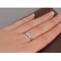 Inel de logodnă Trilogy din aur alb 18k decorat cu diamante naturale 0.44 CT 