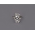 Inel Art Deco din aur alb 18k decorat cu diamante naturale 1.53 CT | Franța cca.1925