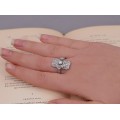 Inel Art Deco din aur alb 18k decorat cu diamante naturale 1.53 CT | Franța cca.1925
