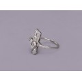 Inel Art Deco din aur alb 18k decorat cu diamante naturale 1.53 CT | Franța cca.1925