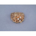 Inel brutalist de perioadă mid-century din aur 14k decorat cu diamante naturale 0.26 CT | atelier WAP Watson -Exquisite | Marea Britanie cca.1960
