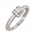 Inel solitaire din platină decorat cu diamant natural 0.21 CT | anii 2000