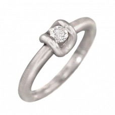 Inel de logodnă din platină decorat cu diamant natural 0.21 CT | anii 2000