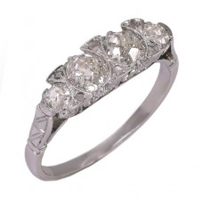 Inel Art Deco din aur alb 18k decorat cu diamante naturale 1.37 CT | Franța cca.1920 Inel Art Deco din aur alb 18k decorat cu diamante naturale 1.37 CT | Franța cca.1920