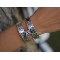 Brătară cuff amuletică YAZ manufacturată în argint | colecția Ancient Symbols by ArtAntik | bijuterie unicat 