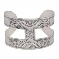 Brătară cuff amuletică YAZ manufacturată în argint | colecția Ancient Symbols by ArtAntik | bijuterie unicat 