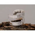 Brătară cuff amuletică YAZ manufacturată în argint | colecția Ancient Symbols by ArtAntik | bijuterie unicat 