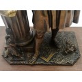 Statuetă din bronz „Michelangelo la lucru” | școala franceză | secol XIX