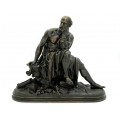 Sculptură în bronz Aristotel - PIERRE AUBERT (1853-1912) | Franța cca. 1880
