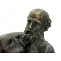 Sculptură în bronz Aristotel - PIERRE AUBERT (1853-1912) | Franța cca. 1880
