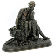 Sculptură în bronz Aristotel - PIERRE AUBERT (1853-1912) | Franța cca. 1880