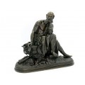 Sculptură în bronz Aristotel - PIERRE AUBERT (1853-1912) | Franța cca. 1880