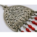 Colier din argint accesorizat cu o veche amuletă berberă Slahat | Copacul Vietii| Libia colonială - Tripolitania cca.1920