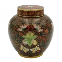 Urnă chinezească din bronz emailat champleve și cloisonne | perioadă Chiang Kai cca.1960