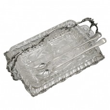 Garnitură din argint și cristal pentru servirea aperitivelor și condimentelor | Italia cca.1950 Garnitură din argint și cristal pentru servirea aperitivelor și condimentelor | Italia cca.1950