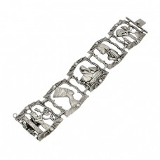 Brățară statement Egyptian Revival din argint | ateiier central-european | cca.1970 - 1980 Brățară statement Egyptian Revival din argint | ateiier central-european | cca.1970 - 1980