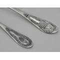 Set de 4 tacâmuri din argint masiv format din linguri și furculițe | atelier Soyuzyuvelirprom | Rusia Sovietică cca.1960