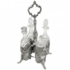 Olivieră neorococo din argint cu flacoane din cristal | atelier Kock & Bergfeld | Germania cca 1885 Olivieră neorococo din argint cu flacoane din cristal | atelier Kock & Bergfeld | Germania cca 1885