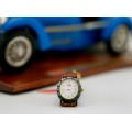 Ceas Bugatti de damă - din seria EB 110 | mecanism quartz | oțel cu finisaje gunmetal & piele naturală | New Old Stock cca, 1991 - 1995