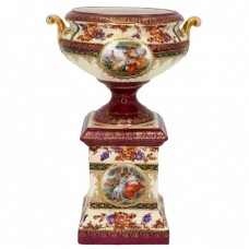 Pot pentru flori din porțelan Hutschenreuther în manieră Royal Vienna | Germania cca.1880 Pot pentru flori din porțelan Hutschenreuther în manieră Royal Vienna | Germania cca.1880