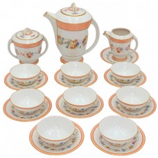 Serviciu din porțelan Limoges pentru servirea ceaiului și a cafelei  | atelierele Limoges Unique France  cca.1930 Serviciu din porțelan Limoges pentru servirea ceaiului și a cafelei  | atelierele Limoges Unique France  cca.1930