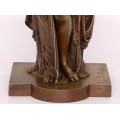 Sculptură bronz Paul Duboy ( 1830 - 1887 ) " Fecioară cu struguri " | Franța cca.1870 