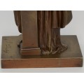 Sculptură bronz Paul Duboy ( 1830 - 1887 ) " Fecioară cu struguri " | Franța cca.1870 
