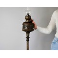 Lampadar victorian din bronz pentru salon  | lampă cu gaz lampant  | atelier Wild & Wessel | Germania cca.1870