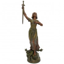 Statuetă Art Nouveau  L'âme française semnată Claude Bonnefond | antimoniu patinat | Franța cca. 1900