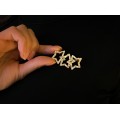 Broșă vintage Yves Saint Laurent | Stars | oțel placat cu aur galben & cristale | New Old Stock | Franța anii '80 