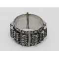 Remarcabilă brățară bangle Art Deco din argint incrustat cu marcasite | British Raj cca.1930