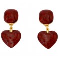 Cercei retro Yves Saint Laurent | Dangle Heart | Franța cca.1980 