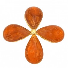 Broșă - pandant statement Yves Saint Laurent | Amber Cross | Made in France anii '80 Broșă - pandant statement Yves Saint Laurent | Amber Cross | Made in France anii '80