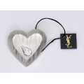 Broșă - pandant statement Yves Saint Laurent | Valentine's | palladium finish | Made in France 80's 