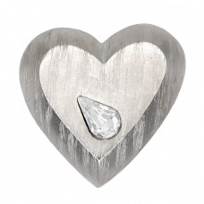 Broșă - pandant statement Yves Saint Laurent | Valentine's | palladium finish | Made in France 80's  Broșă - pandant statement Yves Saint Laurent | Valentine's | palladium finish | Made in France 80's