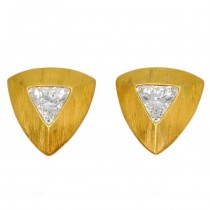 Cercei clips Yves Saint Laurent | Retro Statement | metal placat cu aur | cristale Swarovski | cca.1985