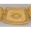Colier vintage Yves Saint Laurent | metal placat cu aur galben | cristale Swarovski | New Old Stock cca 1985