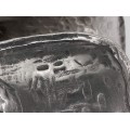 Spectaculară brățară manchette manufacturată în argint martelat | Archaeological Revival | semnată Peppe | Italia cca.1975 