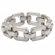 Brățară statement modernistă Art Deco Inspired  din argint | Italia cca.1960 Brățară statement modernistă Art Deco Inspired  din argint | Italia cca.1960